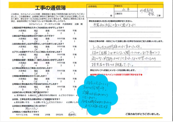 【岡崎市K様邸】ご丁寧な対応ありがとうございました。